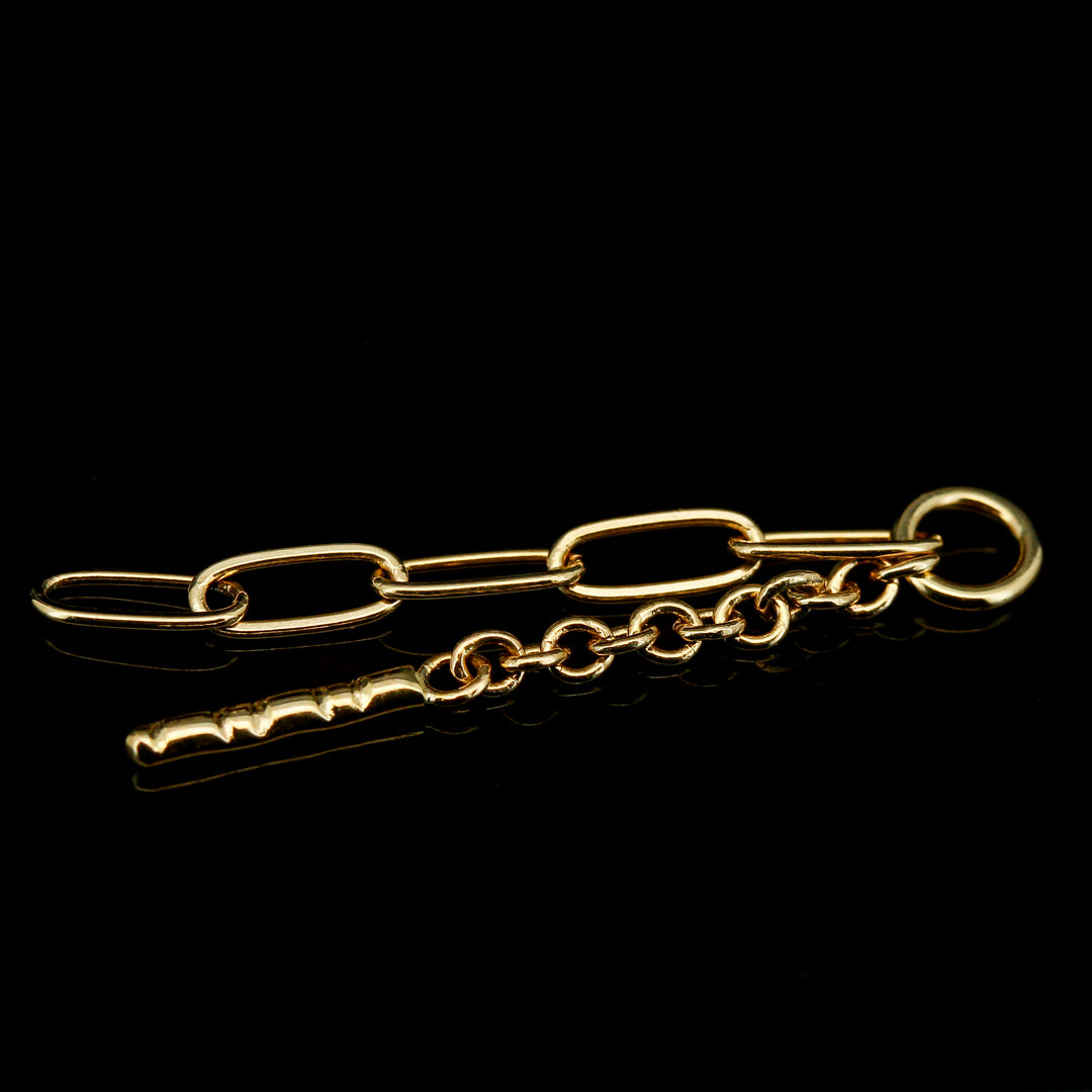 Yellow Gold Paperclip + Cable Chain Charm