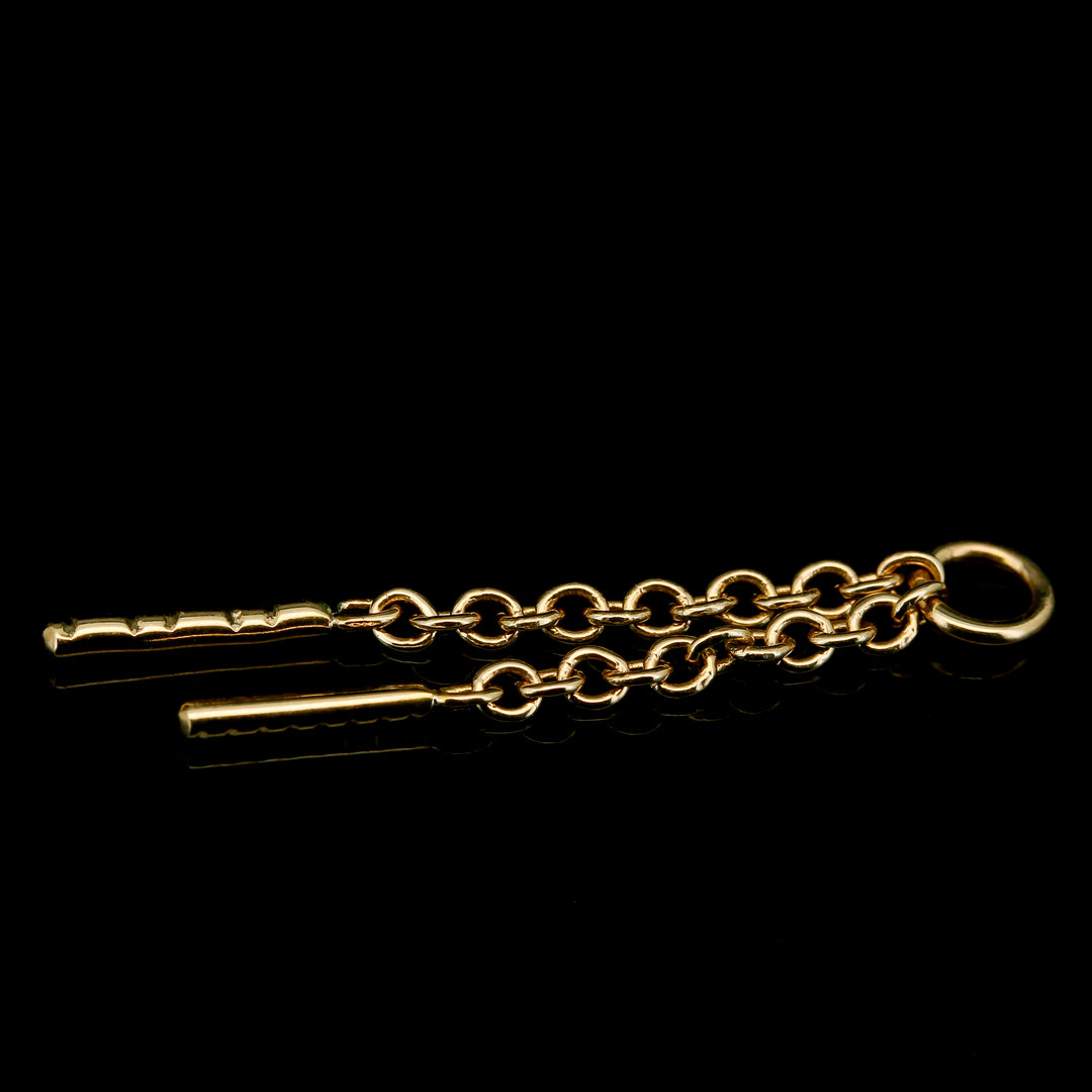 Yellow Gold Double Cable Chain Charm