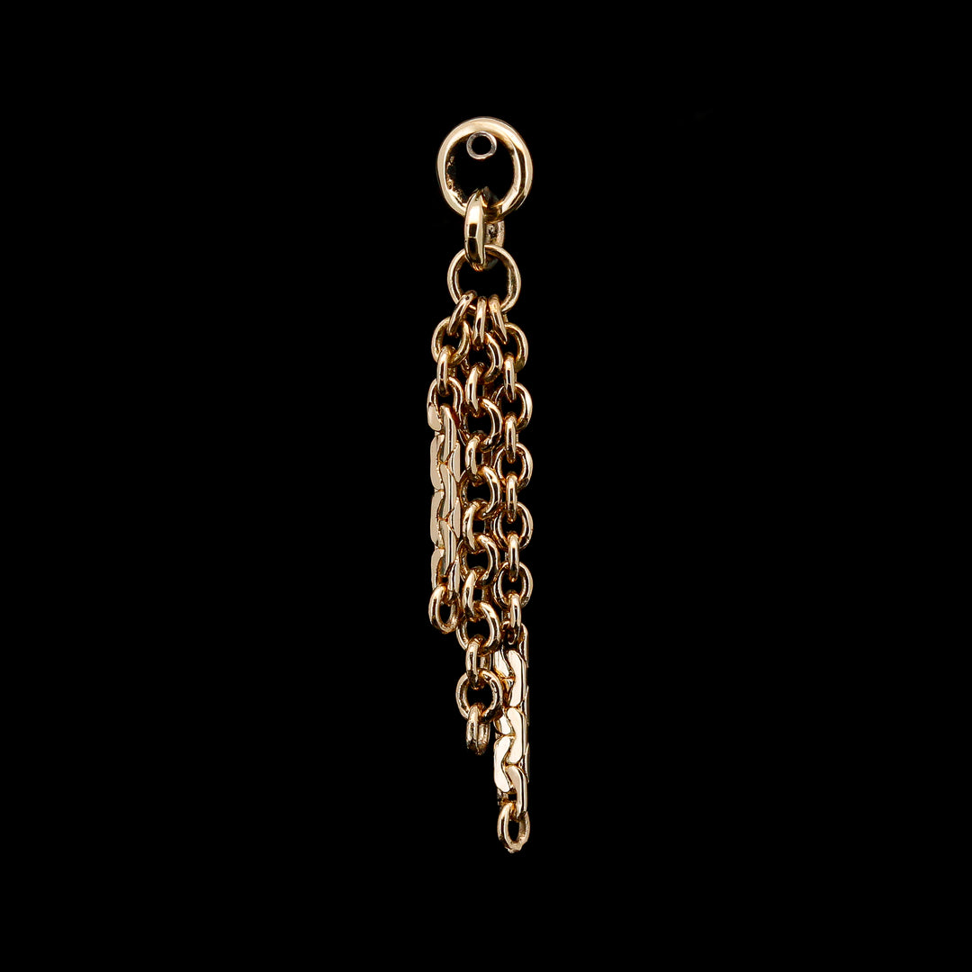 Yellow Gold Triple Dap Chain Charm