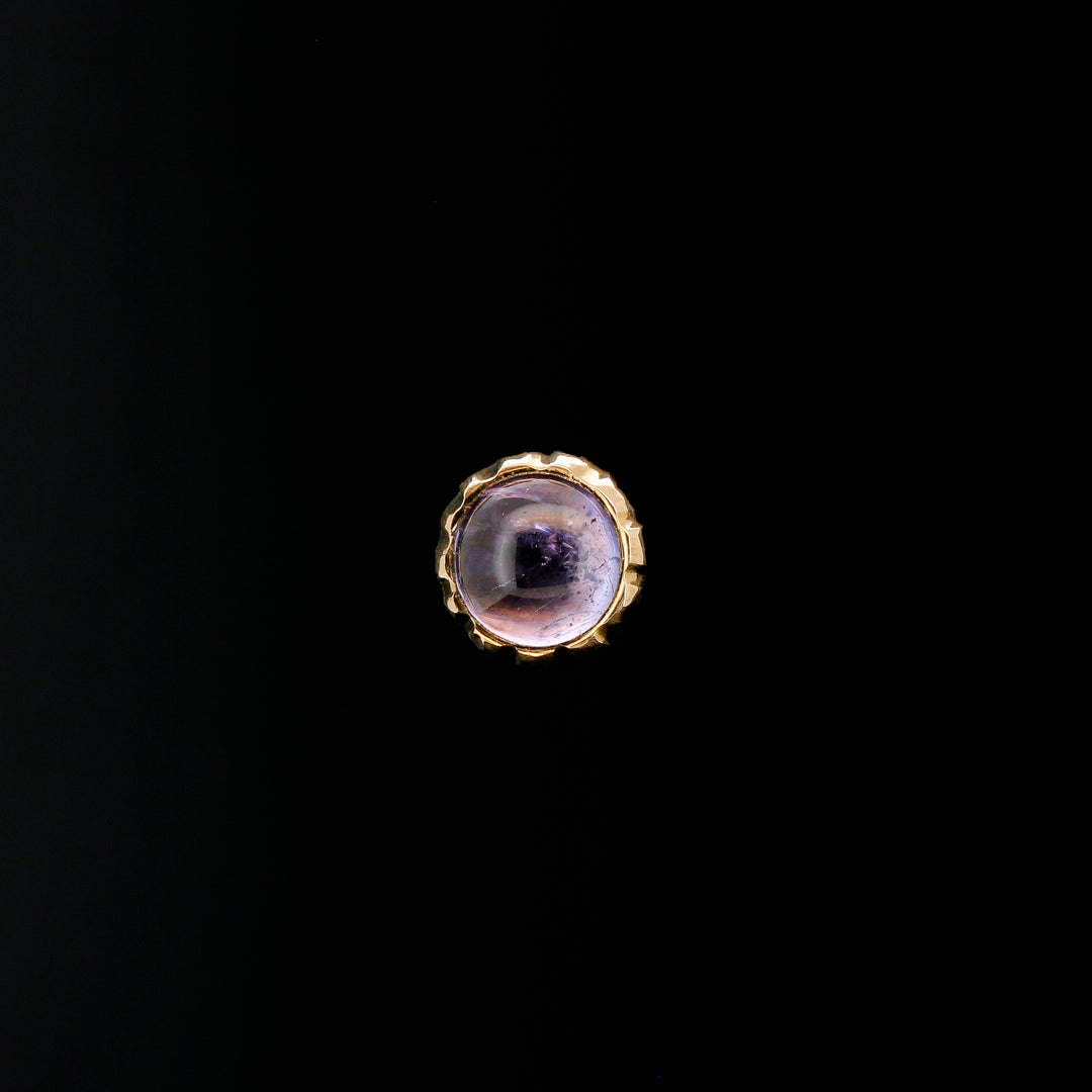 Tanzanite in Yellow Gold "Safran" - 14ga threaded end