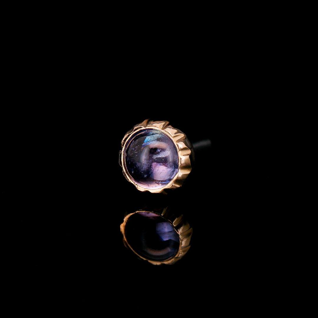 Tanzanite in Yellow Gold "Safran" - 14ga threaded end