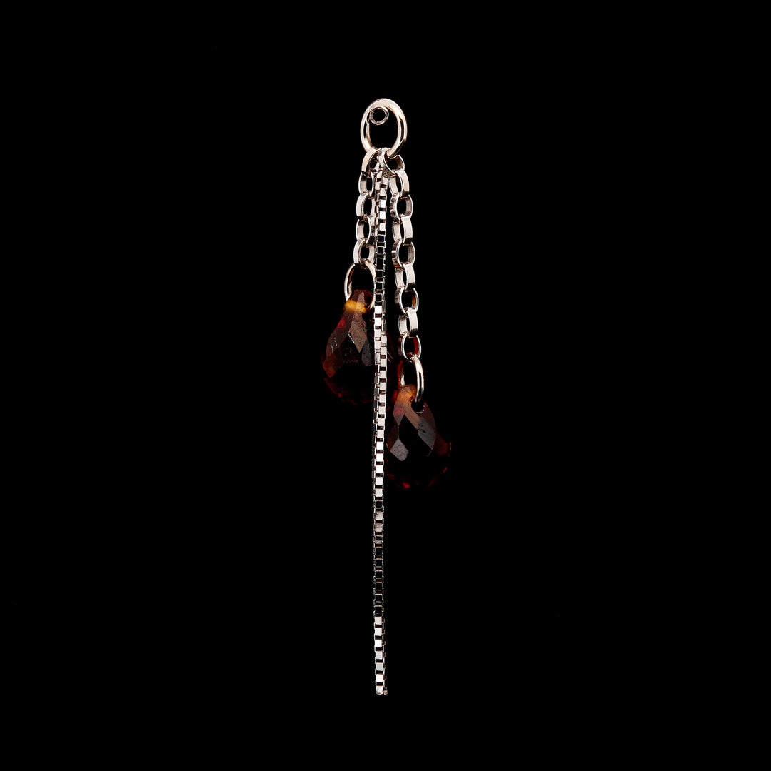 "Red Citrine Charm" - White Gold