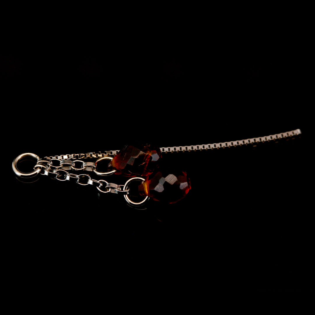 "Red Citrine Charm" - White Gold