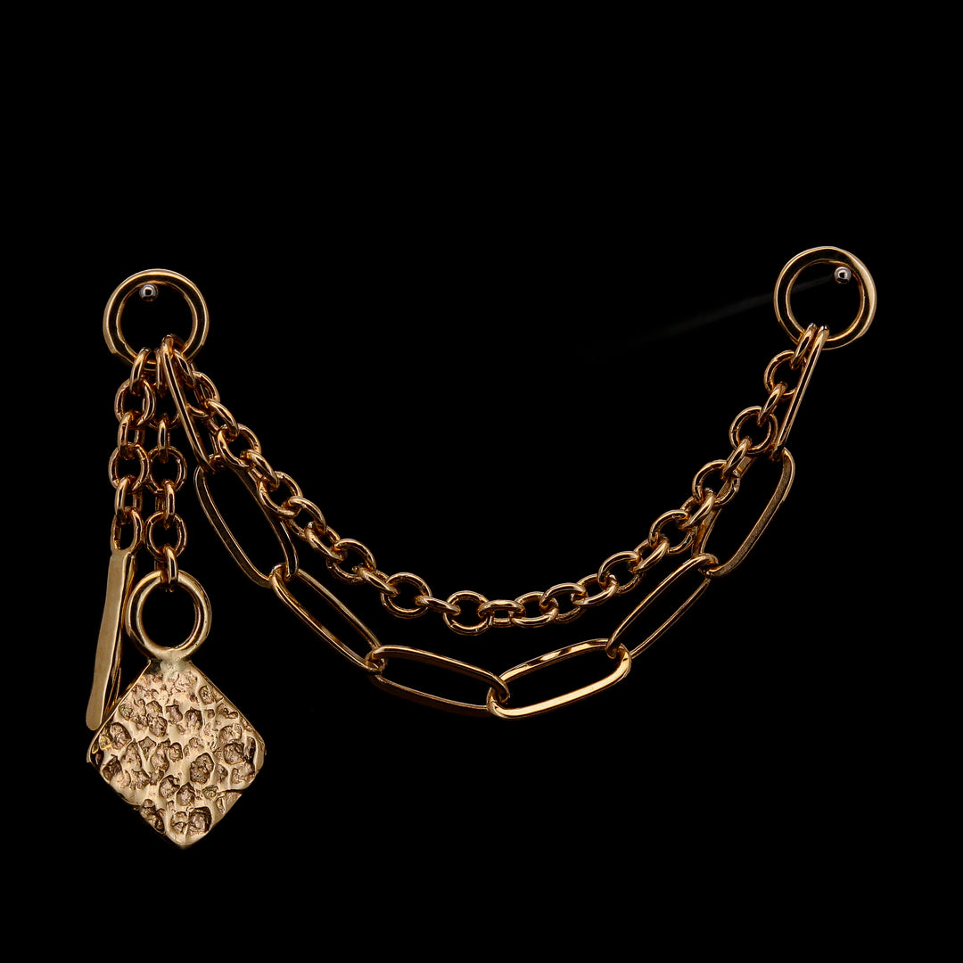 Paperclip Vina Chain with Amethyst Stardust Accent Charm - Yellow Gold