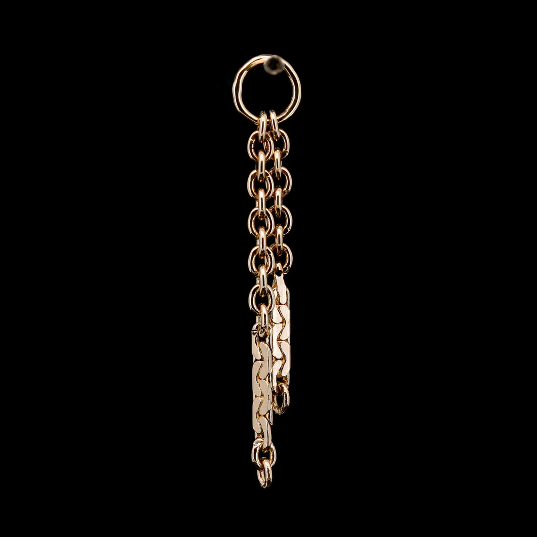 Yellow Gold Double Dapped Chain Charm