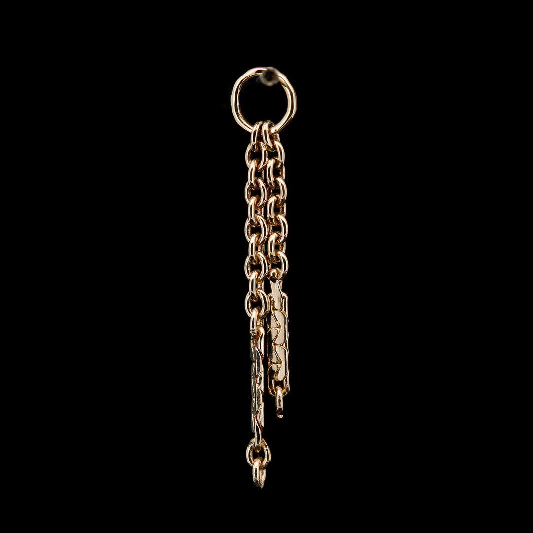 Yellow Gold Double Dapped Chain Charm