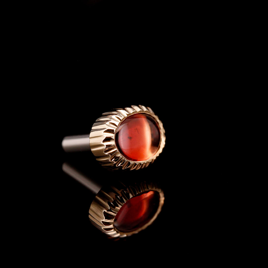 Oregon Sunstone "Lista" Yellow Gold - 14ga threaded end
