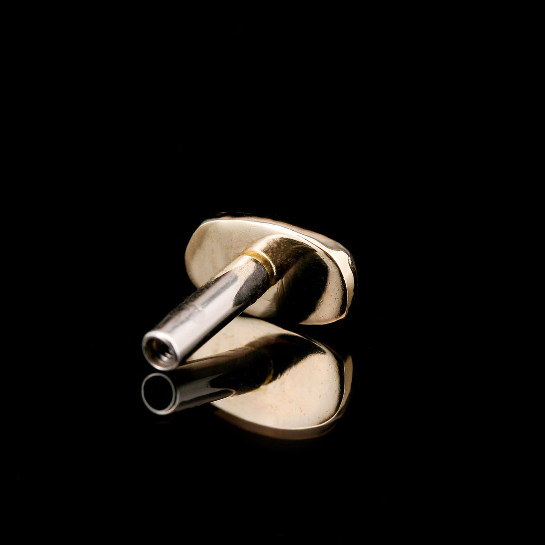 Blue Tourmaline in 14kt Yellow Gold - 14ga threaded end