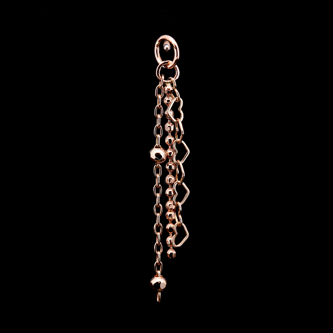 Rose Gold Triple Chain Charm