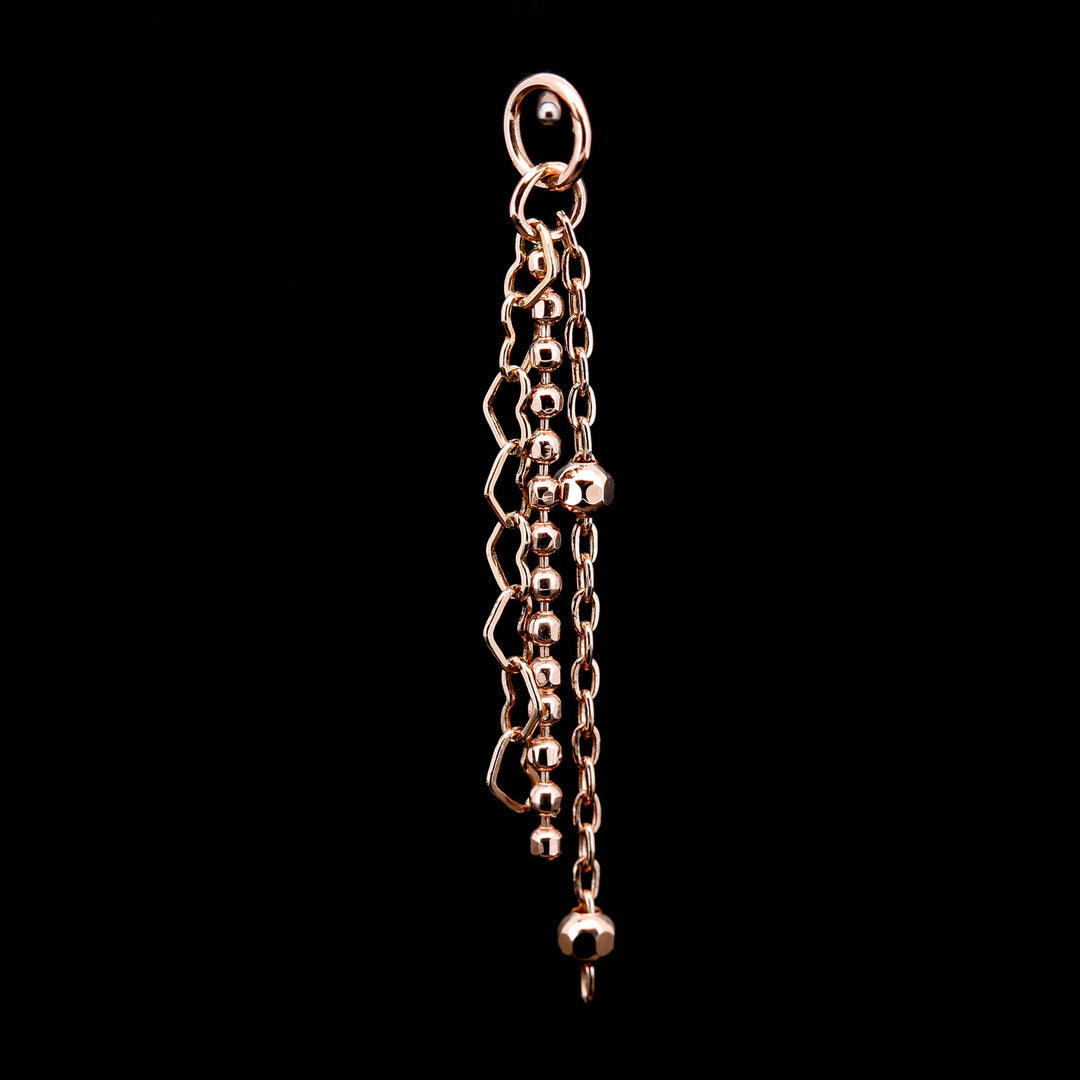Rose Gold Triple Chain Charm