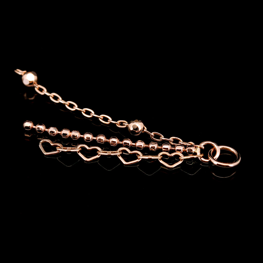 Rose Gold Triple Chain Charm