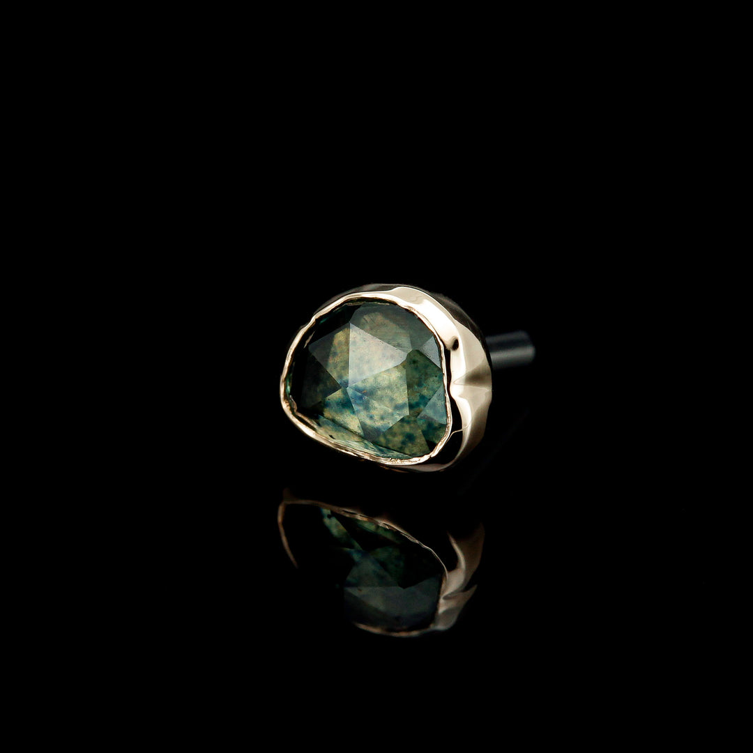 Madagascar Sapphire in 14kt Yellow Gold - 14ga threaded end