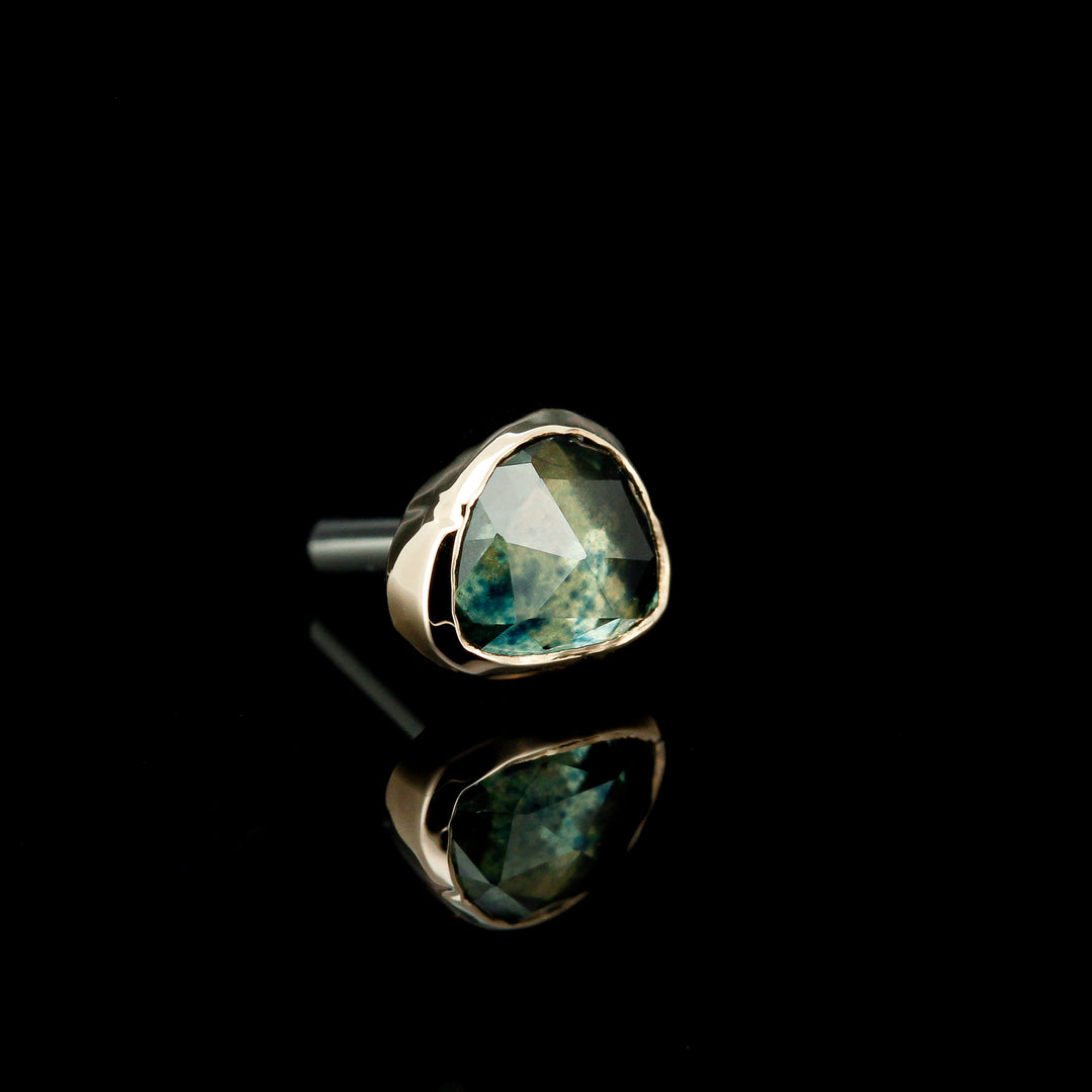 Madagascar Sapphire in 14kt Yellow Gold - 14ga threaded end