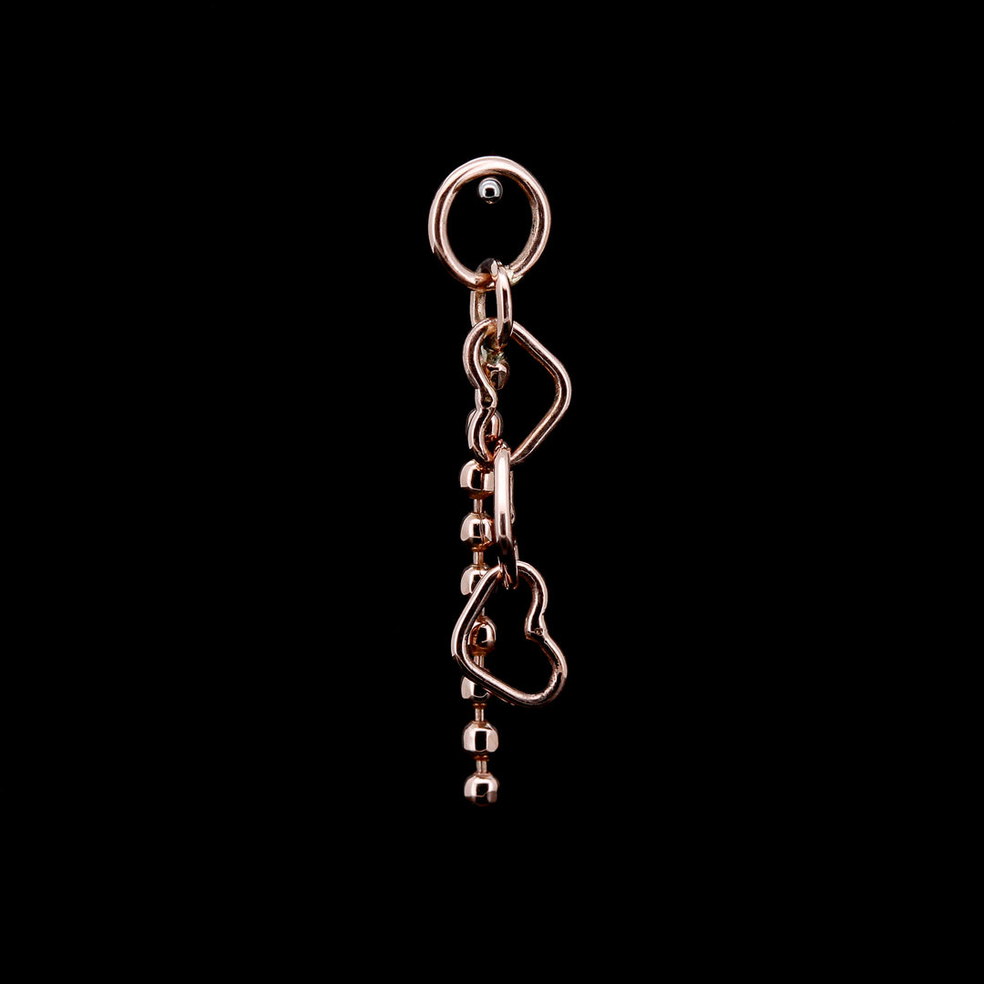 Rose Gold Tiny Bead and Heart Chain Charm