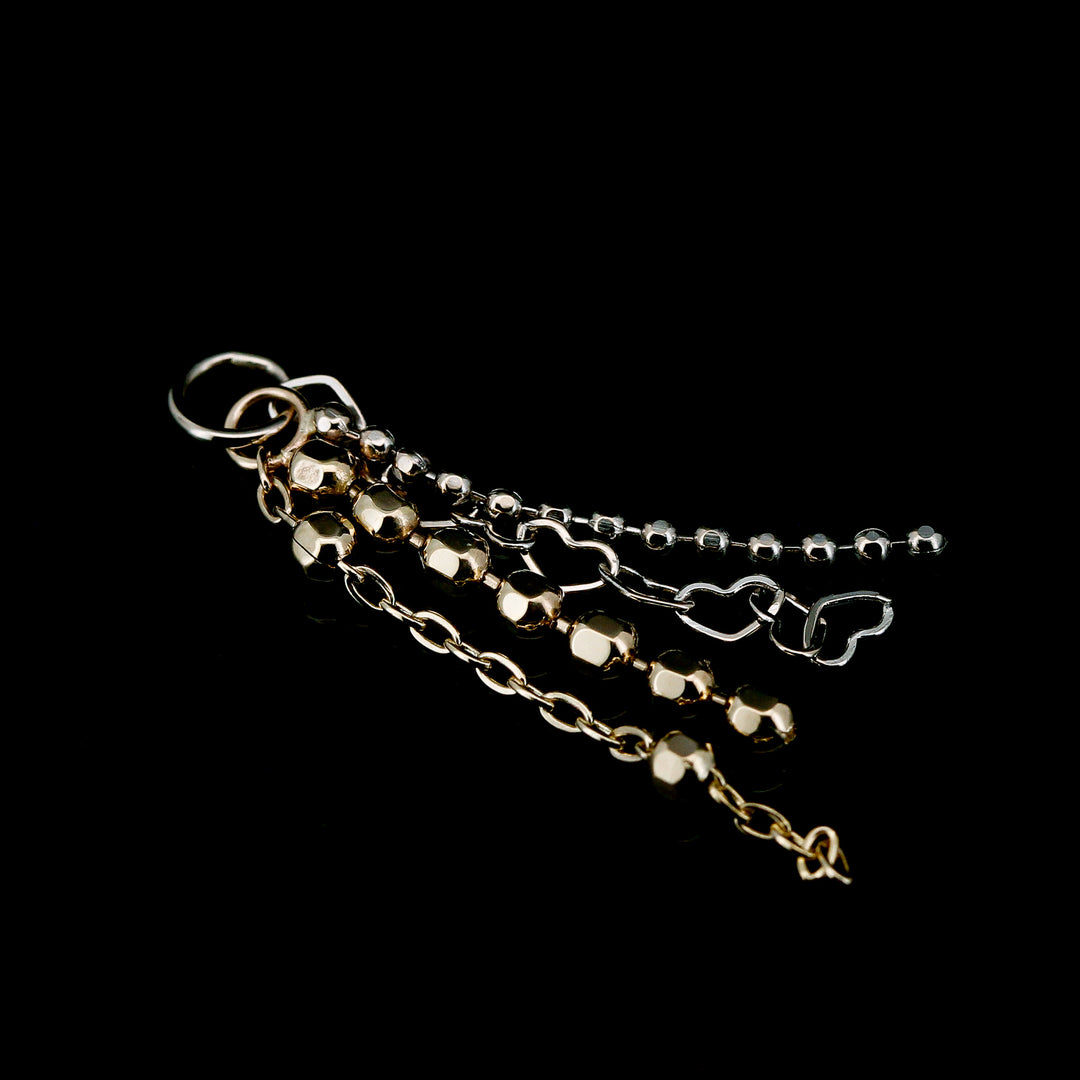 Yellow & White Gold Quad Chain Charm