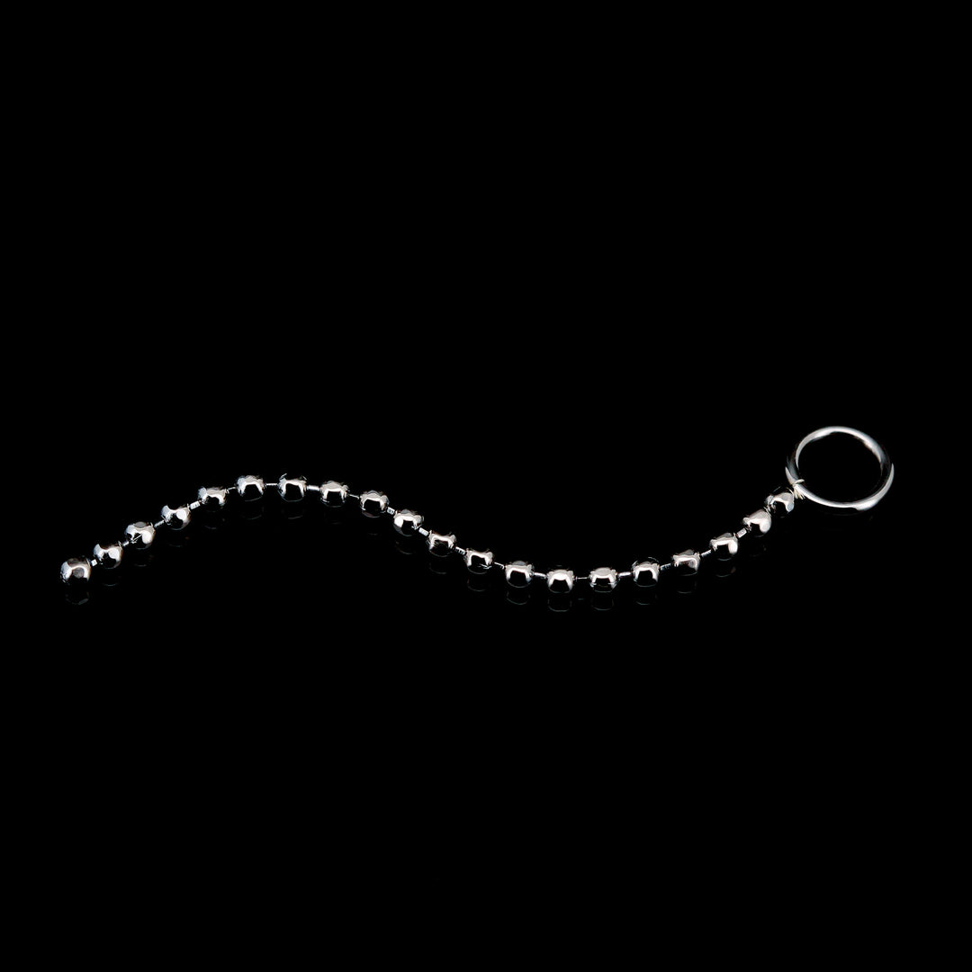 White Gold Tiny Faceted Bead Single