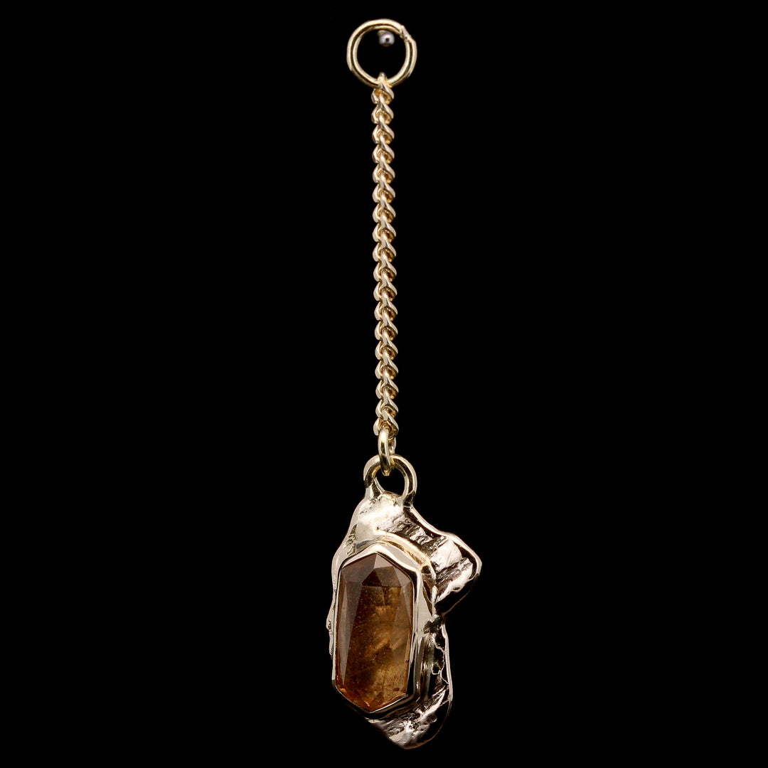 Orange Garnet in Yellow Gold Charm