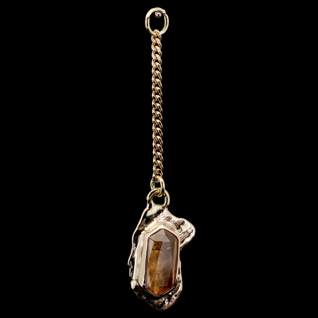 Orange Garnet in Yellow Gold Charm