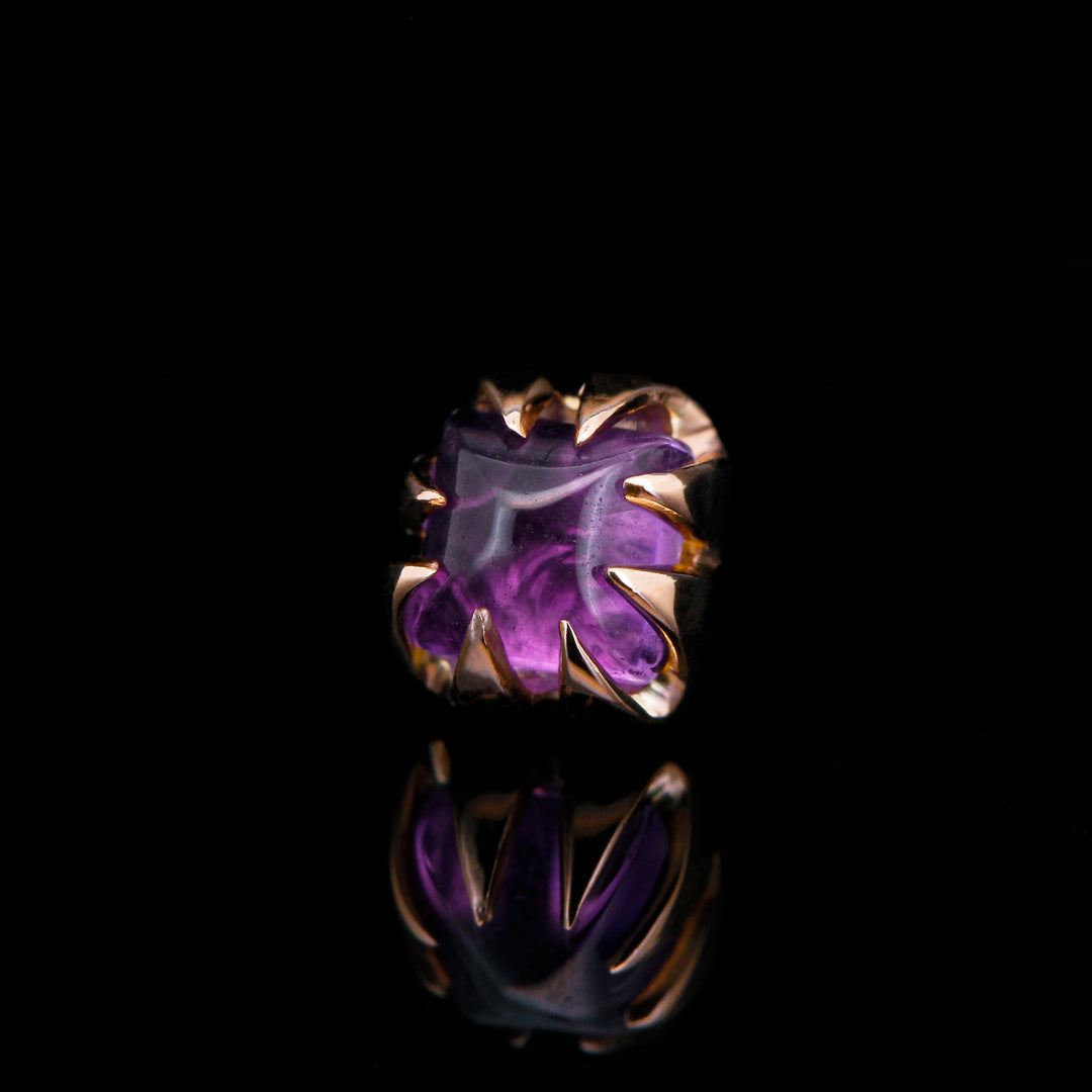 Square Amethyst in 14kt Rose Gold - Threadless end