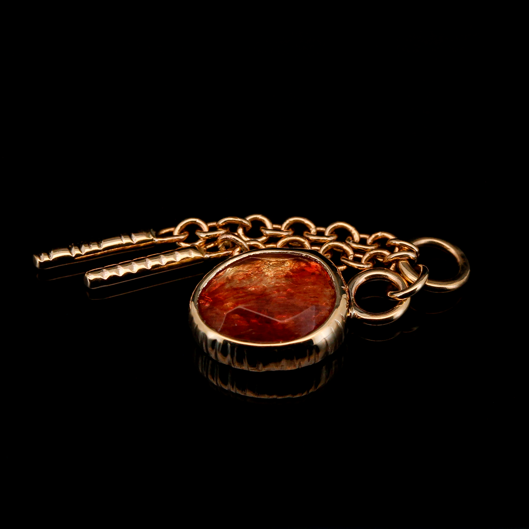 Andesine in Yellow Gold "Josey" Charm