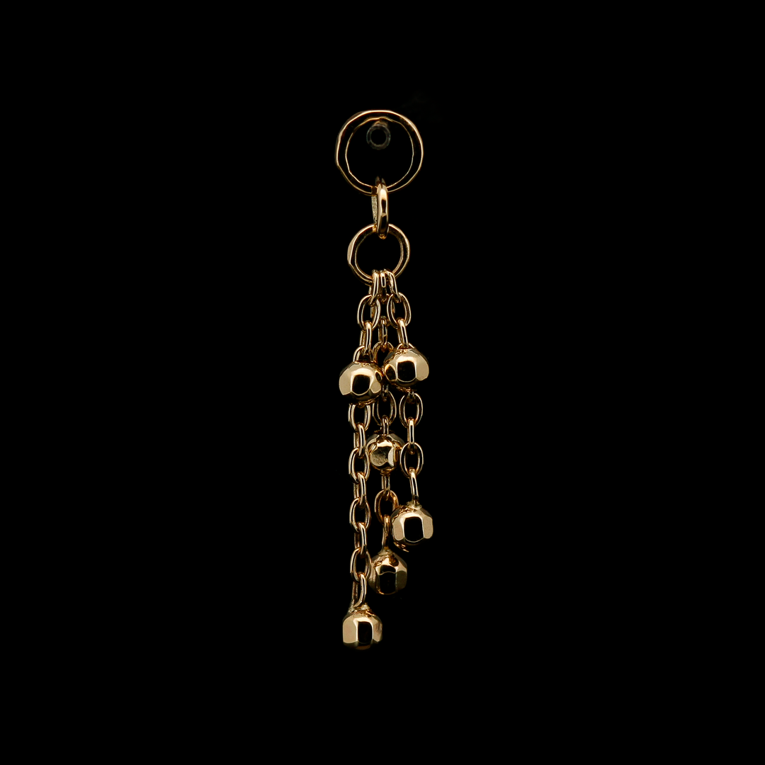 Bead Chain Tassel Charm - 14kt Yellow Gold