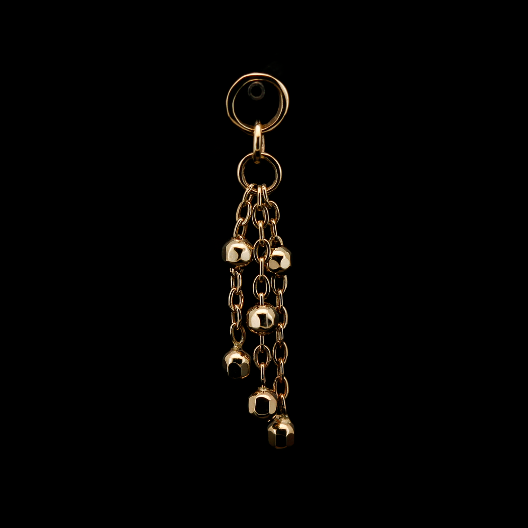 Bead Chain Tassel Charm - 14kt Yellow Gold