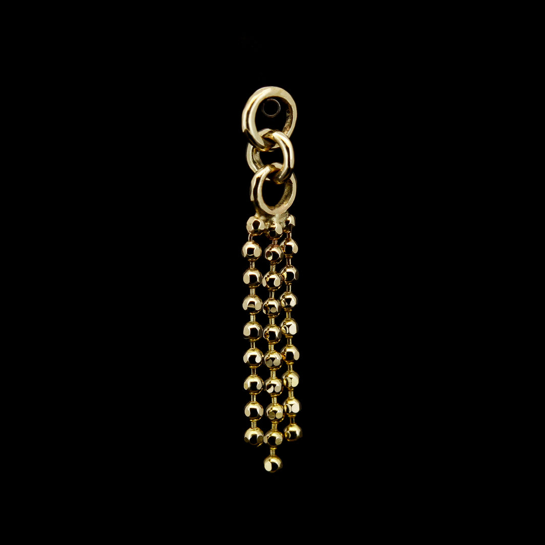 Bead Tassel Charm - Yellow Gold