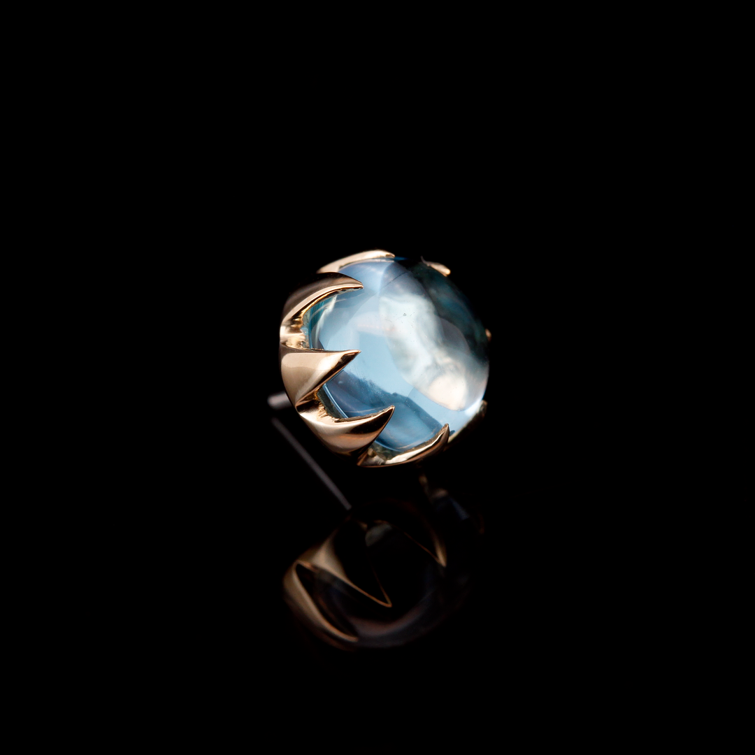 Blue Topaz in Yellow Gold - threadless end