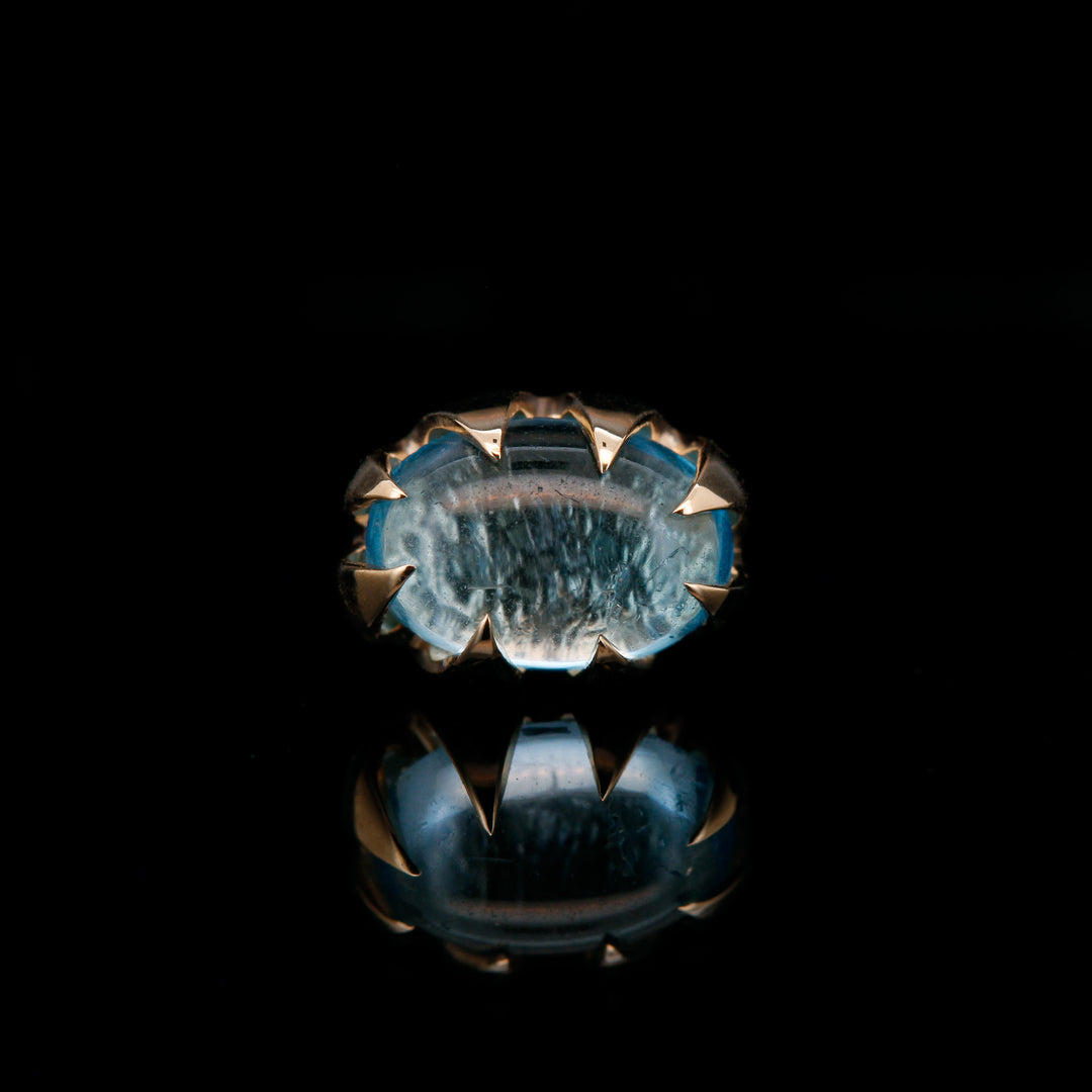 Blue Topaz in 14kt Yellow Gold - 14ga Threaded end