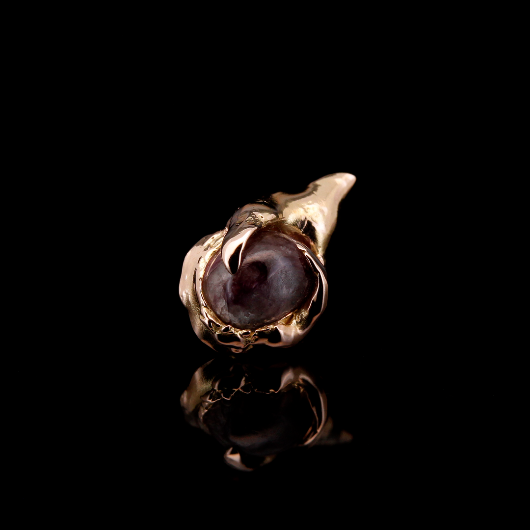 Charoite in 14kt Rose Gold - 14ga threaded end