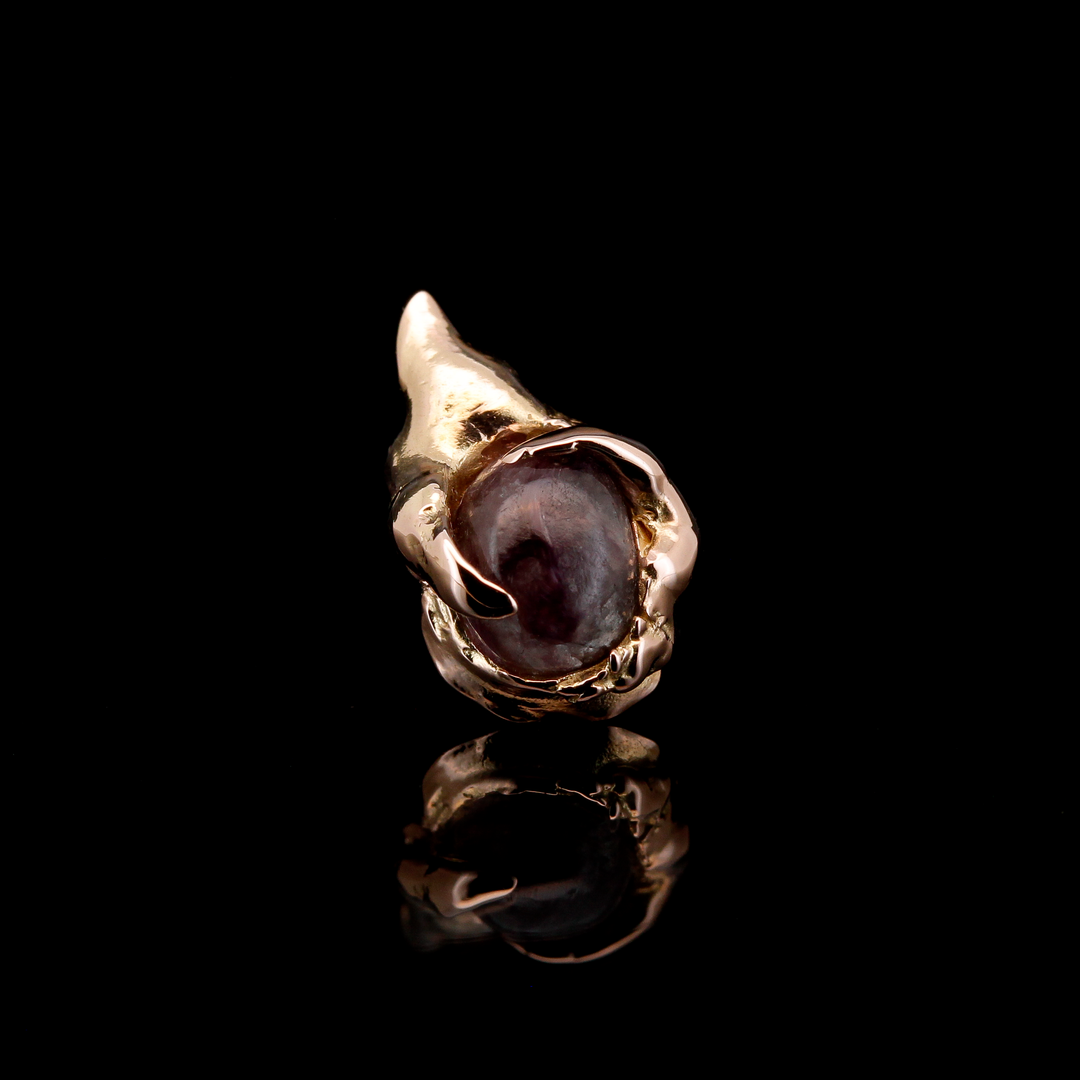 Charoite in 14kt Rose Gold - 14ga threaded end