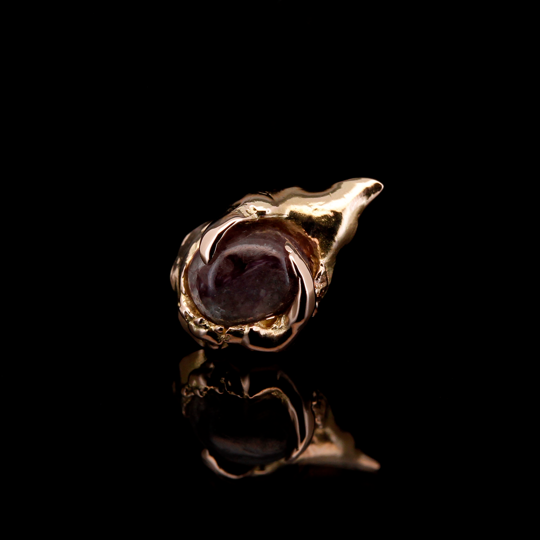 Charoite in 14kt Rose Gold - 14ga threaded end