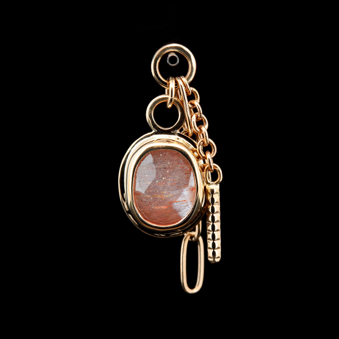 Sandman Charm - Chocolate Moonstone in 14kt Yellow Gold