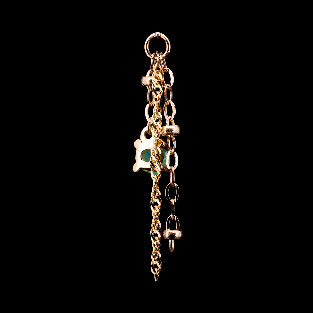 "Chrysoprase Crazy" Yellow Gold Chain Charm