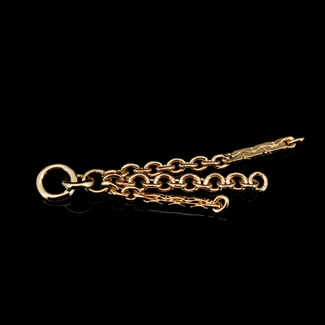 Yellow Gold Triple Dap Chain Charm