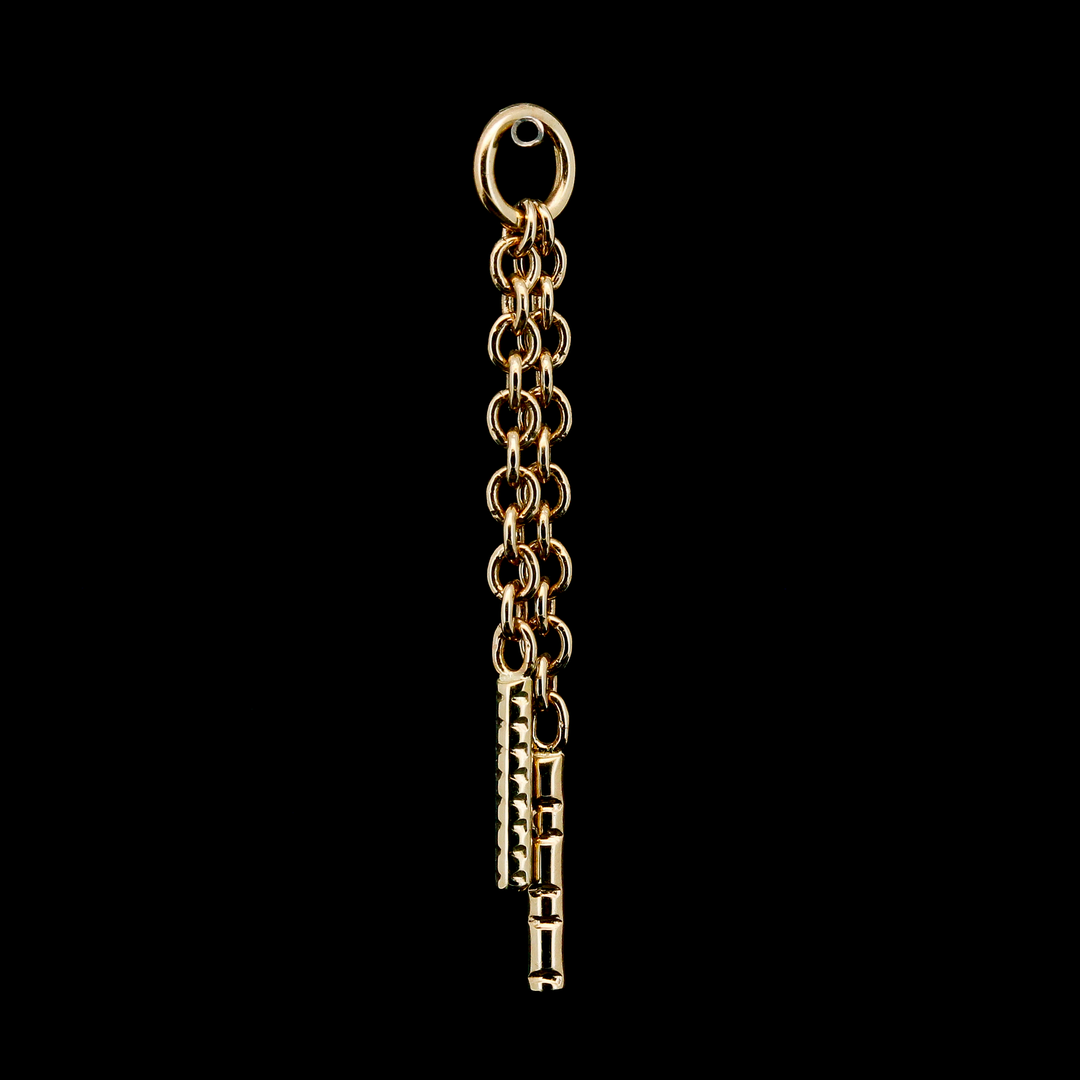 Yellow Gold Double Cable Chain Charm
