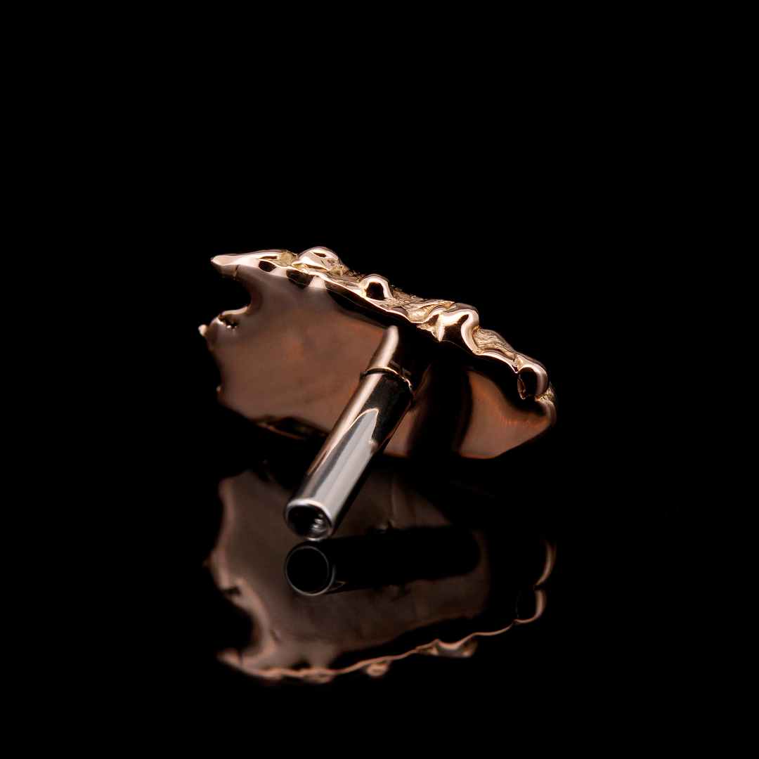 Illusion Sunstone in 14kt Yellow Gold - 14ga threaded end