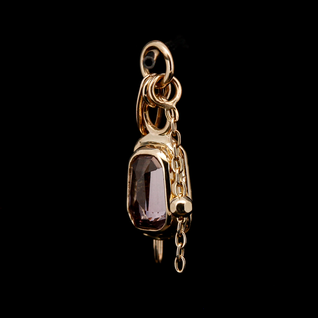 Lavender Spinel in Yellow Gold Comet Charm