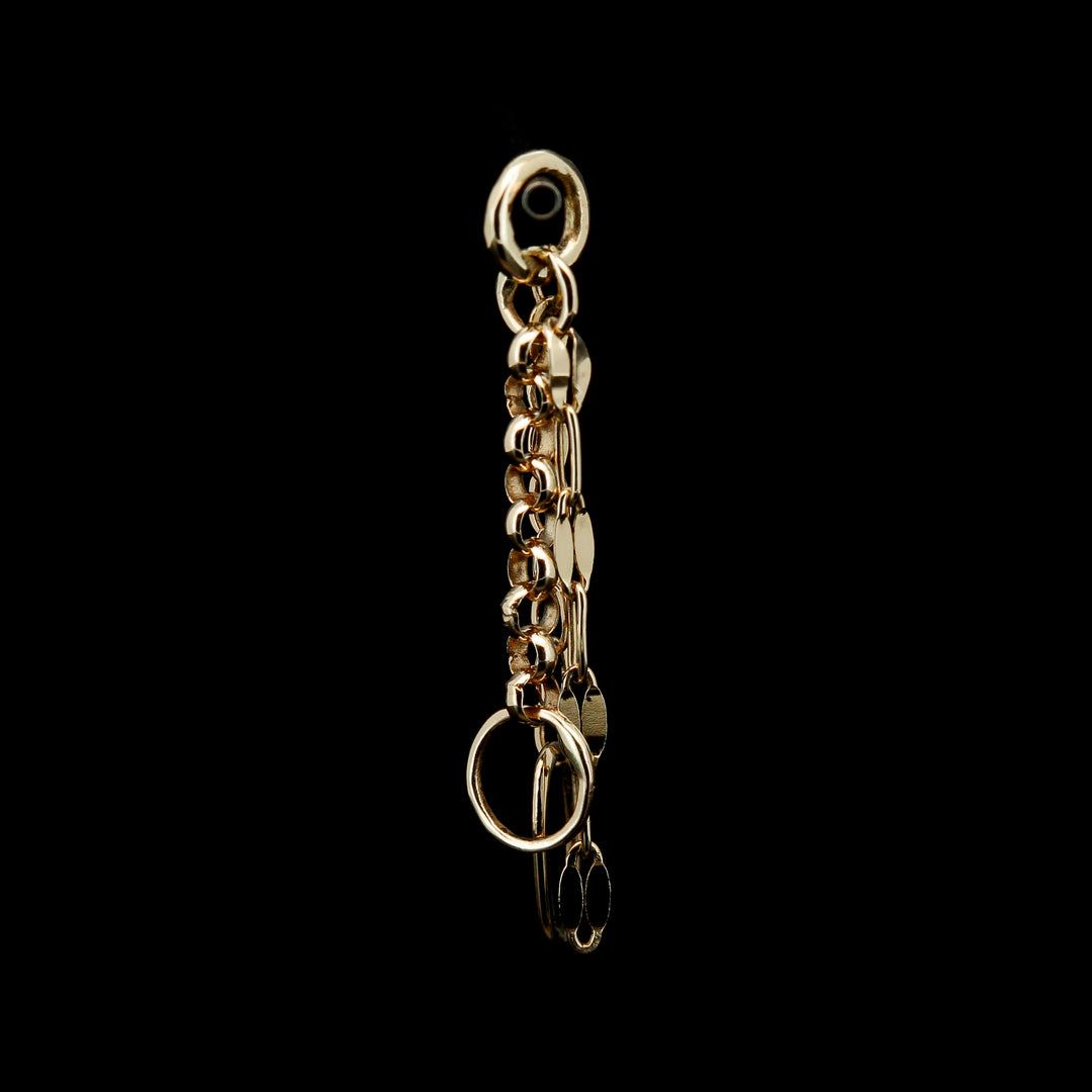 Yellow Gold Mixed Chain Charm