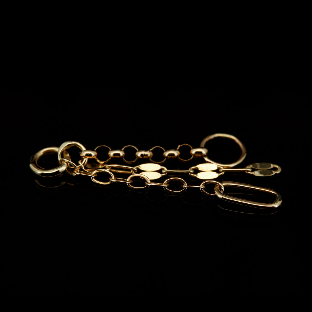 Yellow Gold Mixed Chain Charm