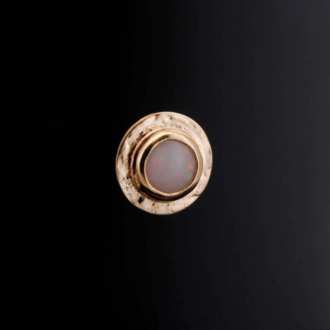 White Opal in Yellow Gold Sandman- 14ga Threaded end