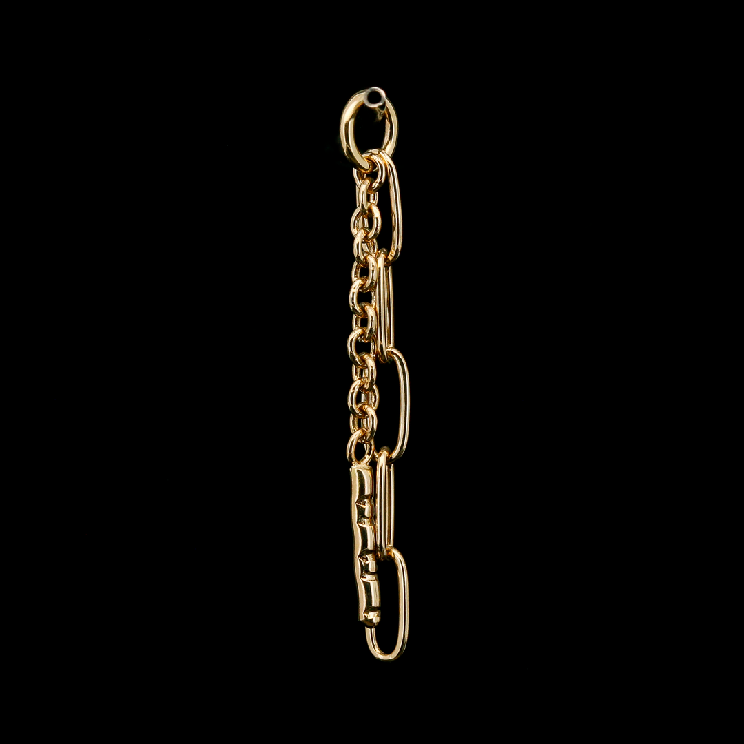 Yellow Gold Paperclip + Cable Chain Charm