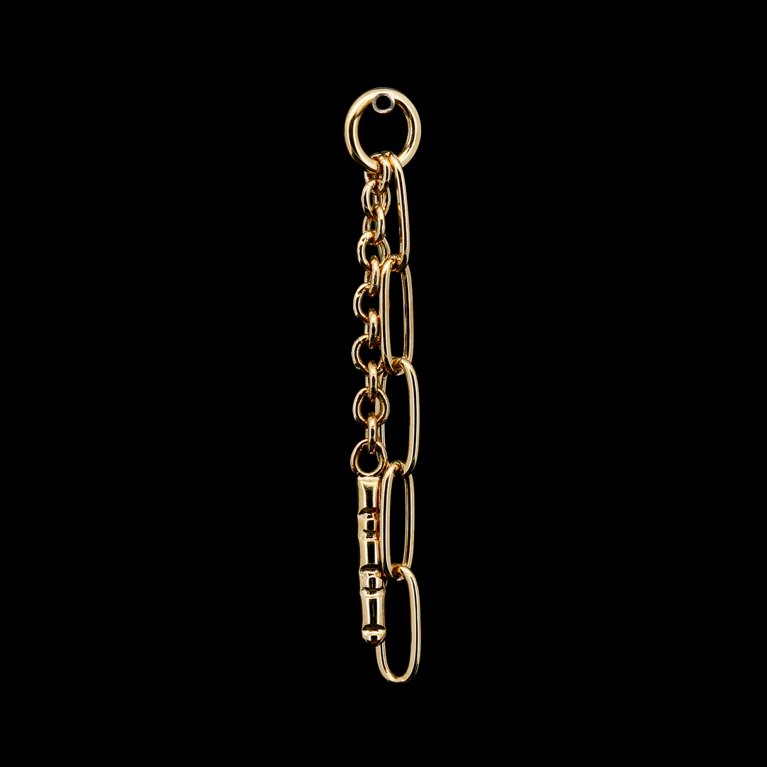 Yellow Gold Paperclip + Cable Chain Charm