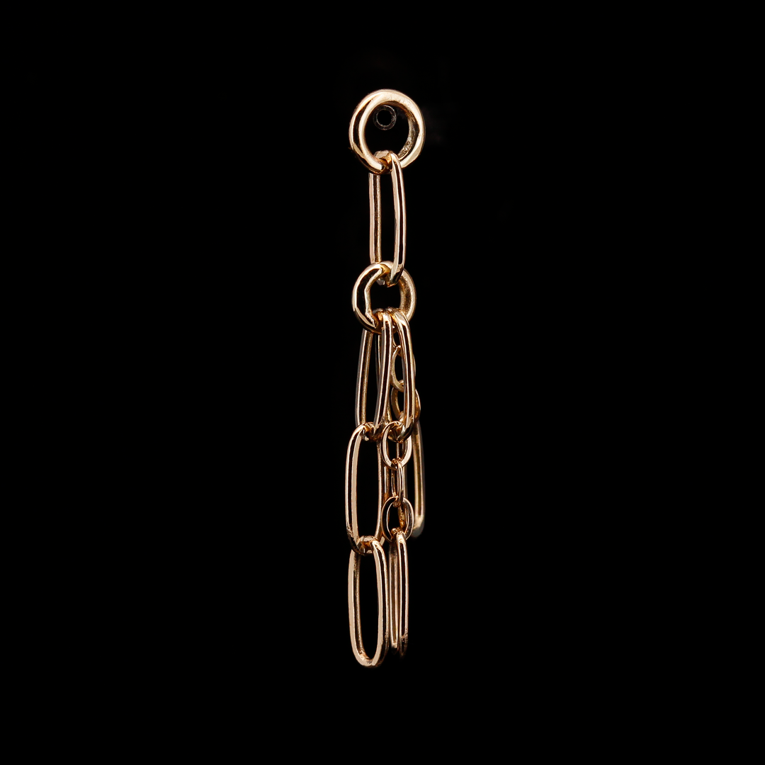 Yellow Gold Paperclip Tassel Charm