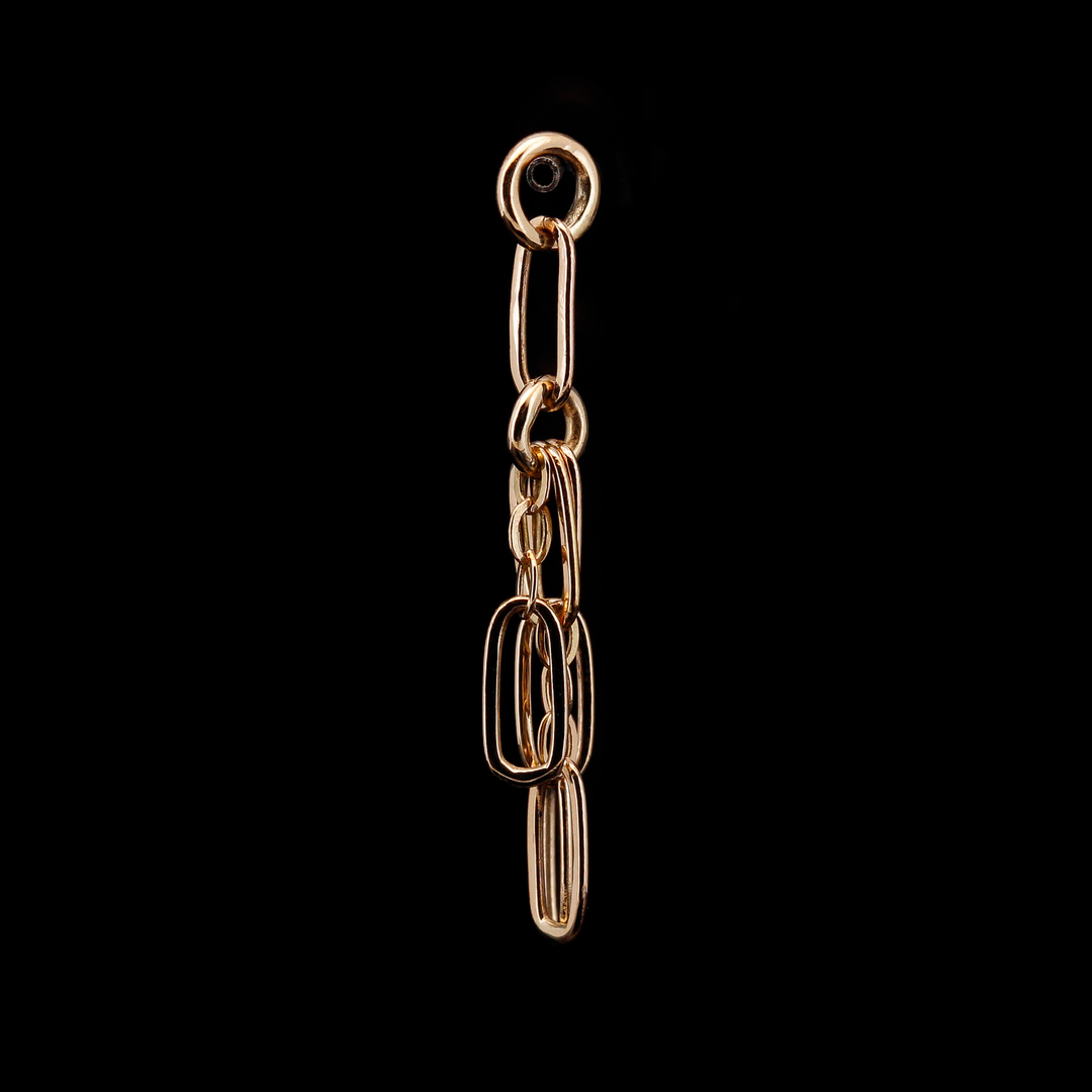 Yellow Gold Paperclip Tassel Charm