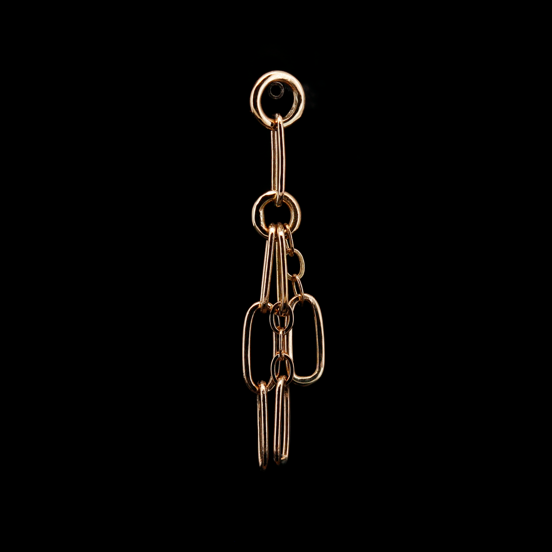 Yellow Gold Paperclip Tassel Charm