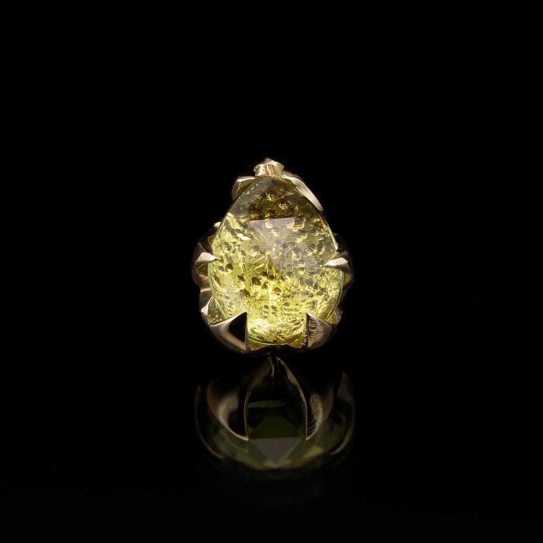 Peridot in 14kt Yellow Gold - Threadless end