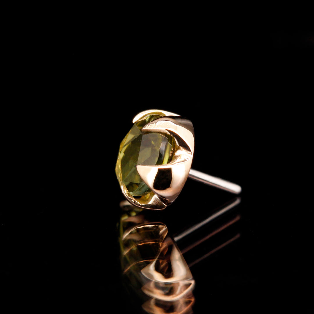 Peridot in 14kt Yellow Gold - Threadless end