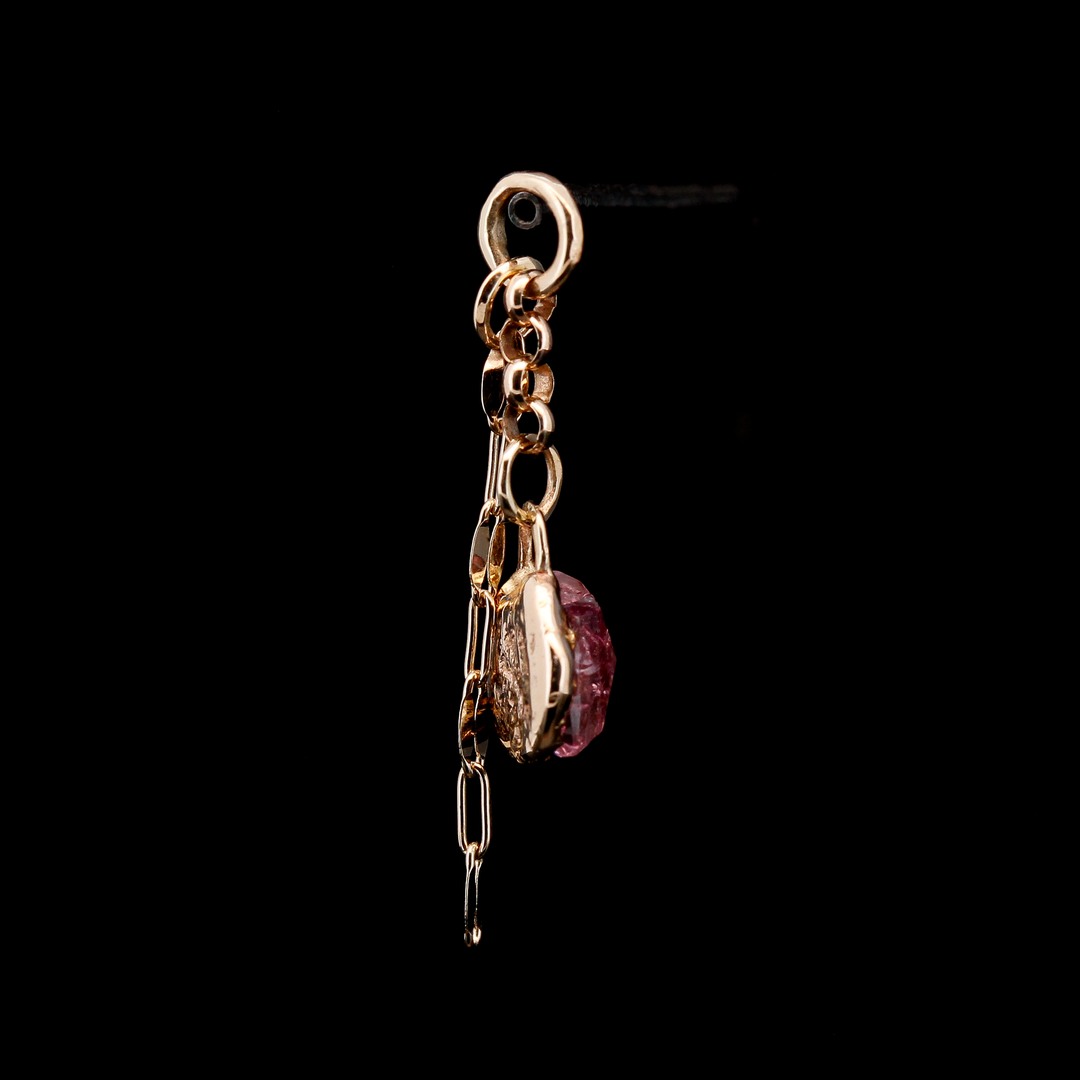 Pink Sapphire in Molten Yellow Gold Charm