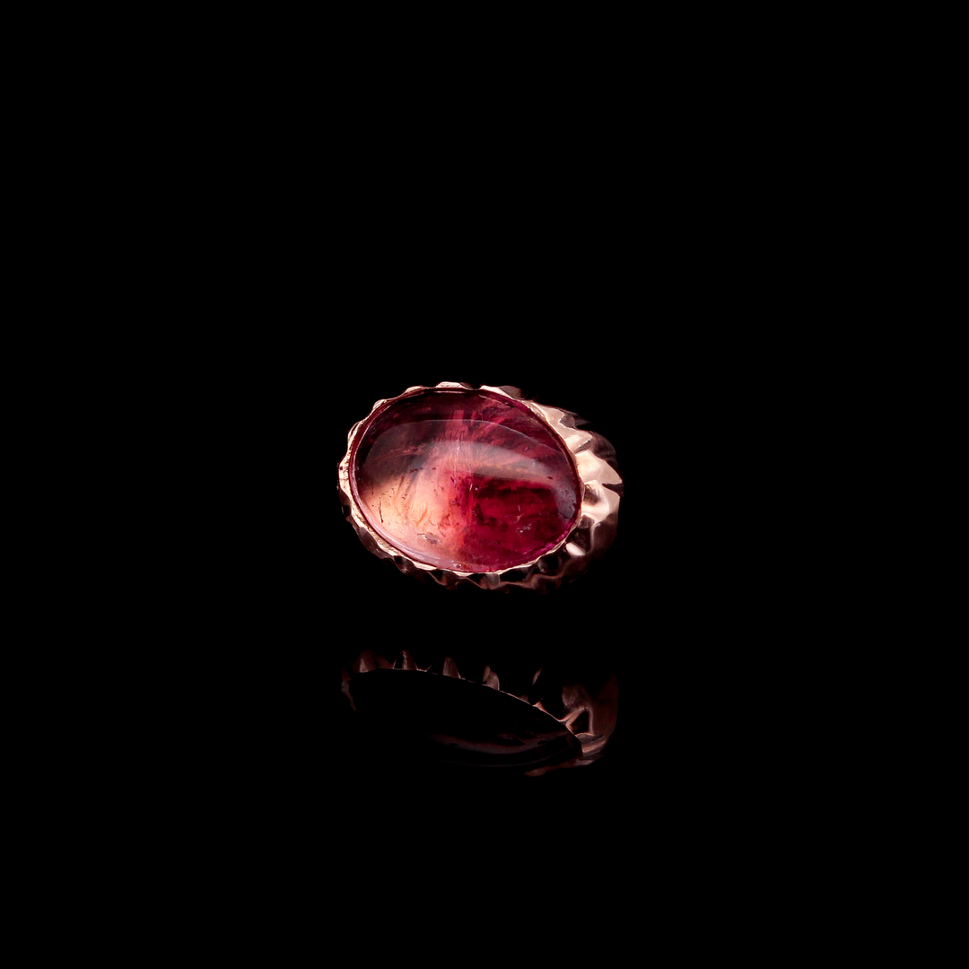 Pink Tourmaline in Rose Gold "Lista" - 14ga threaded end